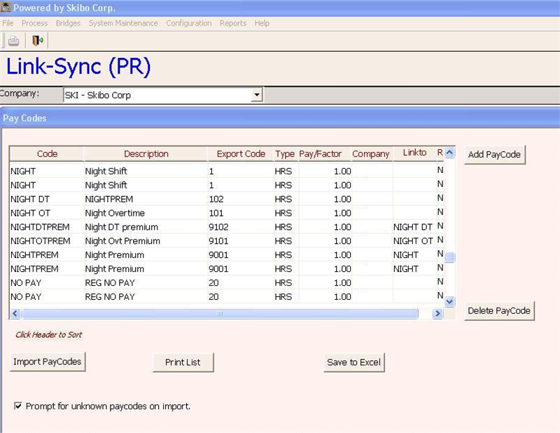 Pay Codes Management